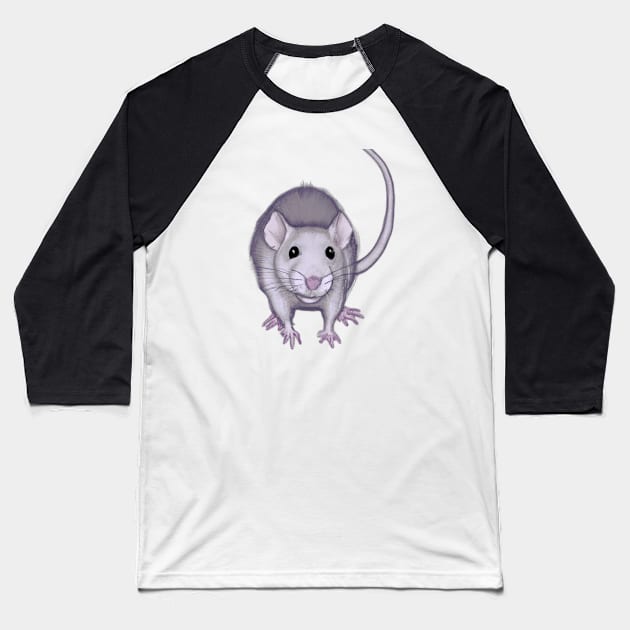 Cute Rat Drawing Baseball T-Shirt by Play Zoo